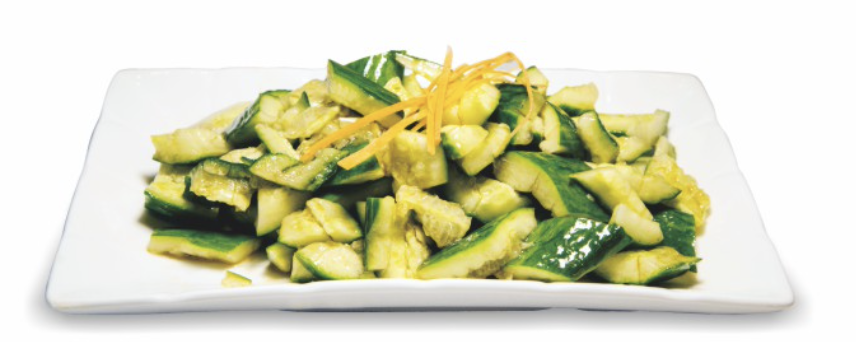 Seasoned smashed cucumber salad