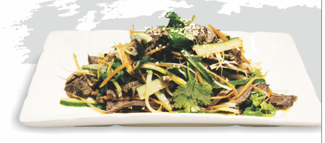 Thinly sliced beef braised with soya sauce and mild spices