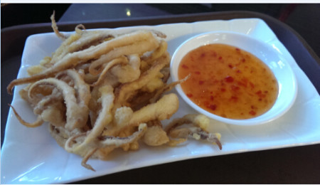Crispy fried squid tentacles