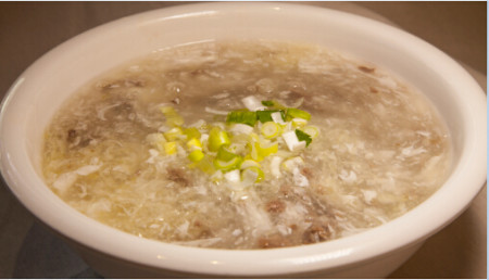 Beef mince and egg drop soup