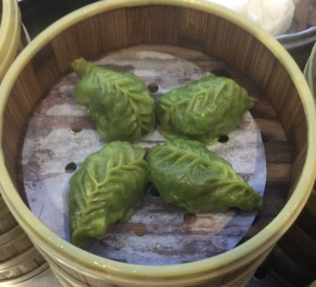 Spinach, pork & prawn dumpling (4 pieces)