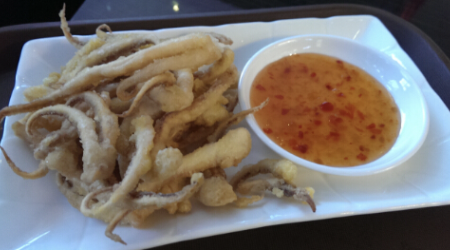 Deep fried squid tentacles