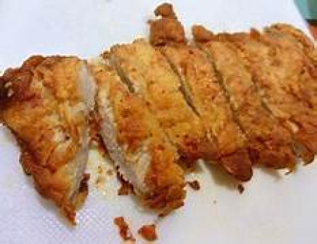 Garlic flavoured pork steak