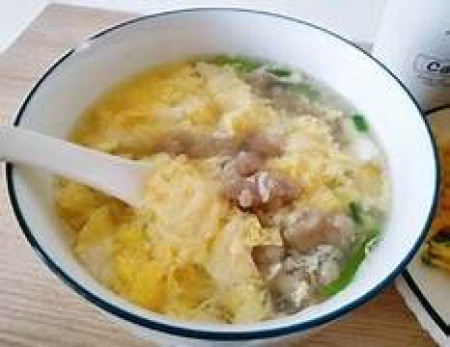 Pork mince and tofu egg drop soup