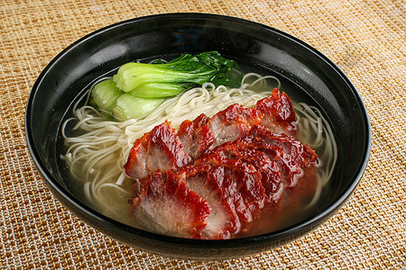 Barbeque pork rice vermicelli soup