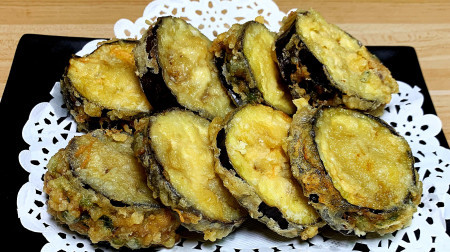 Deep fried egg plant with pork mince (4)- small dim sum size