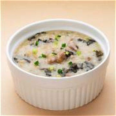 Preserved vegetable, pork ribs congee
